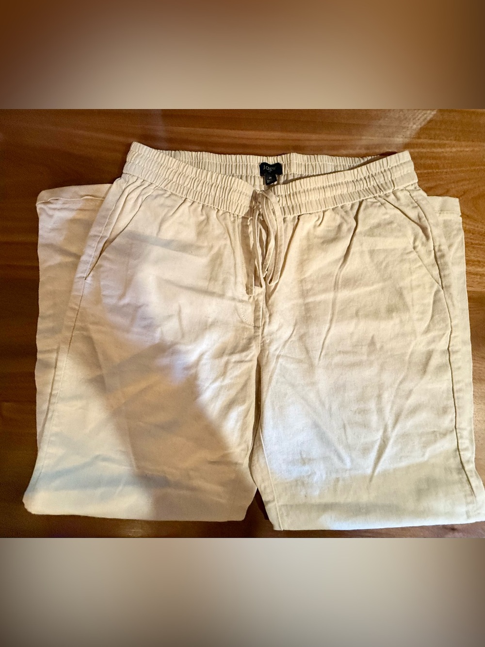 J. Crew Linen-Blend Drawstring pants in Tan